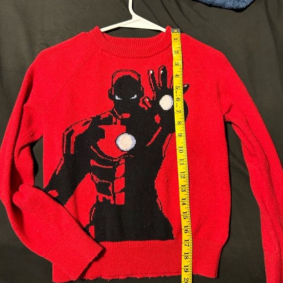 Marvel Iron man knitted sweater. Red and black. Children’s M (8). Boys. Used. - Picture 5 of 6
